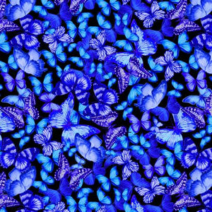 Fabric Timeless Treasures Cosmic Butterflies CD1838-BLACK