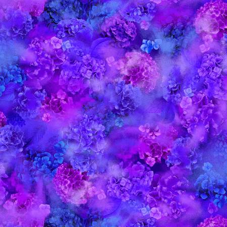 Fabric Timeless Treasures Midnight Bloom Purple Illusion CD3385-PURPLE