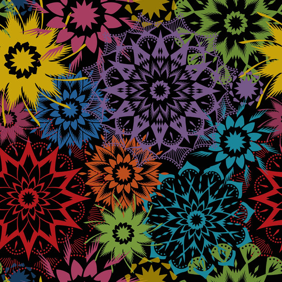 Fabric - Timeless Treasures 108-inch Wide - Silhouette Stars - CDX2973-CARNIVAL