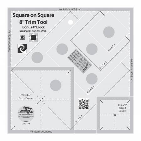 Creative Grids Square on Square Trim Tool - 4in or 8in Finished CGRJAW8