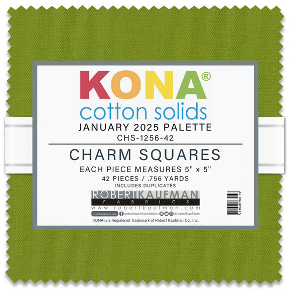 Fabric - Robert Kaufman January 2025 5in Squares Kona Cotton 42pcs CHS-1256-42