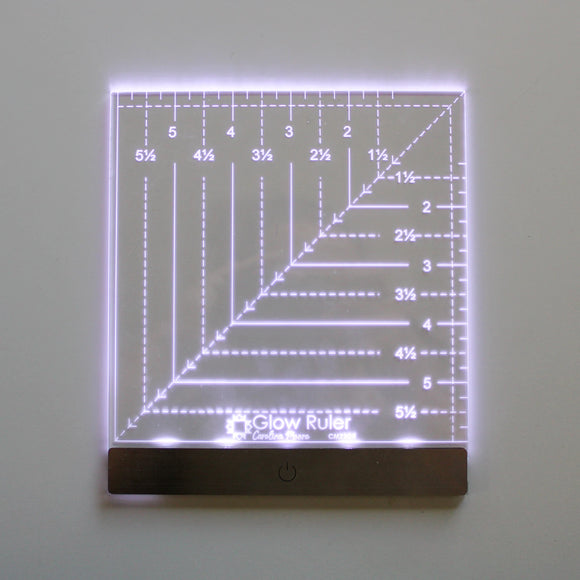 Notions - Carolina Moore Glow Ruler 6in Square - CM23GL