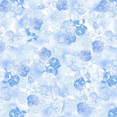 Fabric Michael Miller Hydrangea Dreams Delft Blue Toile CX11762-DELF