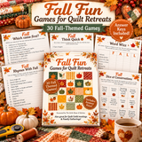 Fall Fun Games Bundle for Quilt Retreats - 30 Games plus Answer Keys- Digital Download