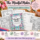 Mindful Maker Coloring Journal - 44 Page PDF Printable Book- Digital Download