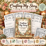 Crafting My Story Coloring Journal - 44 Page PDF Printable Book- Digital Download