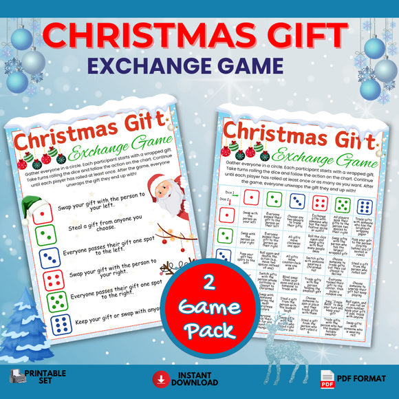 Printable Christmas Gift Exchange Games - INSTANT DOWNLOAD