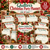 Quilting Themed Christmas Party Planner - 12 Page PDF Worbook