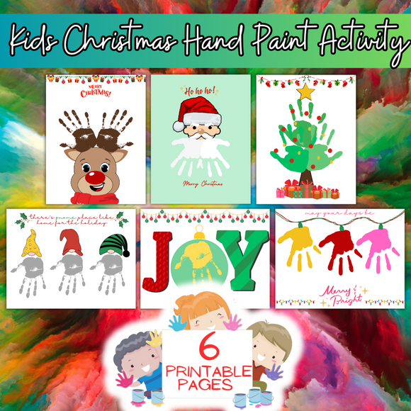 Printable Christmas Hand Paint Activity - INSTANT DOWNLOAD