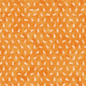 Fabric Maywood Spooky Hallow Orange Ghosts D10368-O