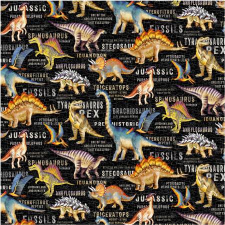 Fabric Michael Miller Dinosaur Land DCX11144-BLAC