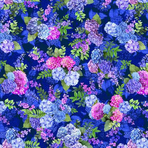 Fabric Michael Miller Hydrangea Dreams Sapphire Garden DCX11760-SAPH