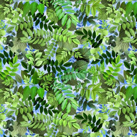 Fabric Michael Miller Hydrangea Dreams Leaf DCX11761-LODE