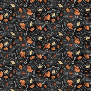 Fabric - Michael Miller - Happy Pie Season Ingredients - DDC11738-BLAC