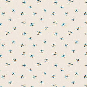 Fabric - Michael Miller Aviation Adventures Cream Jet Stream - DDC12040-CREM