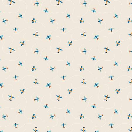 Fabric - Michael Miller Aviation Adventures Cream Jet Stream - DDC12040-CREM