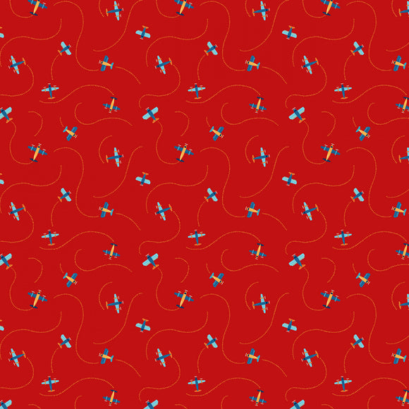 Fabric - Michael Miller Aviation Adventures Red Jet Stream - DDC12040-REDX