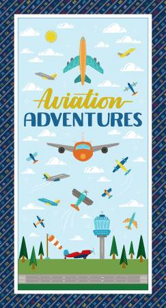 Fabric - Michael Miller Aviation Adventure Panel 24in - DDC12043-MULT