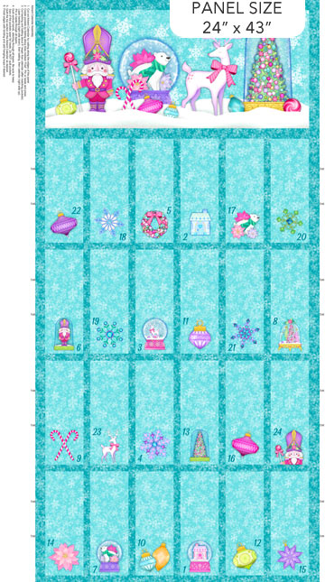 Fabric Northcott Merry and Bright Advent Calendar Panel DP26974-64