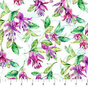Fabric Northcott Concerto Fuchsia/White DP27829-10