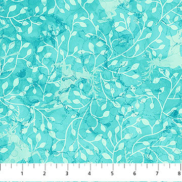 Fabric Northcott Midwinter Magic Aqua Reindeer DP28234-64