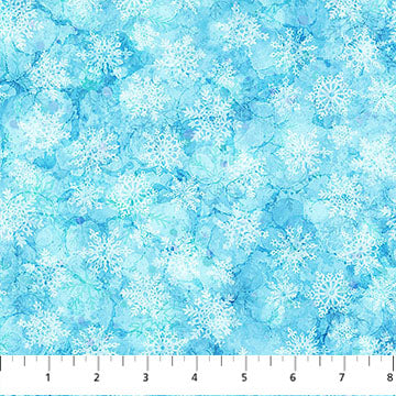 Fabric Northcott Midwinter Magic Snowflakes Light Blue  DP28236-42
