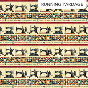 Fabric Northcott Stonehenge Stitchin' Border Stripe DP28341-12