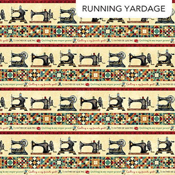 Fabric Northcott Stonehenge Stitchin' Border Stripe DP28341-12