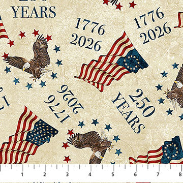 Fabric Northcott Stonehenge America 250 Beige DP28370-12