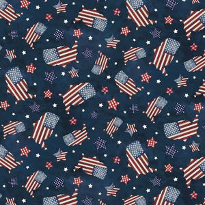 Fabric - P&B Farmhouse Americana - Map Patriotic Navy - FAME05760-N