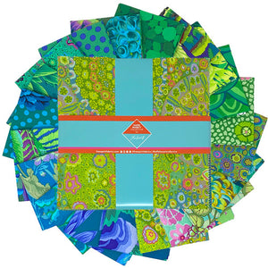 Fabric Free Spirit Precut 10in Squares, 42pcs - Kaffe Fassett - Tidal