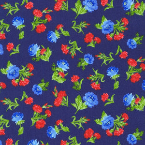 Fabric Robert Kaufman Flowerhouse Jubilee Navy FLH-21104-9