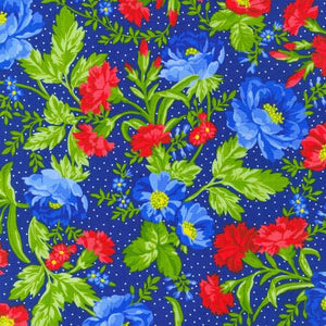 Fabric Robert Kaufman Flowerhouse Jubilee Indigo FLH2110062