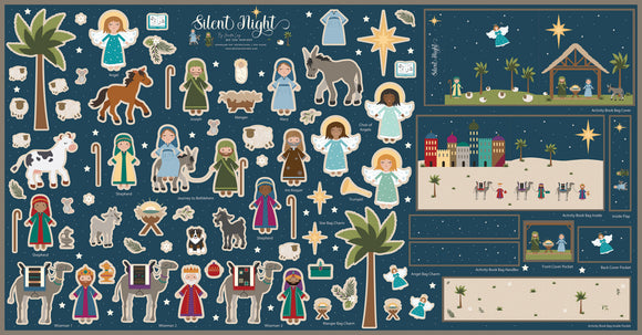 Fabric - Silent Night Felt Nativity Panel 36in -  FT13576R-PANELX