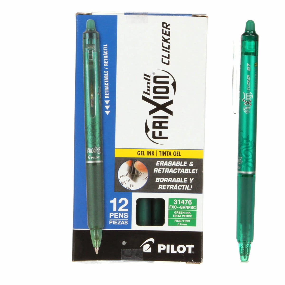 Notions - Frixion Clicker Pen Green Fine Point 0.7mm, 1pc FXC-GRNFBC ...