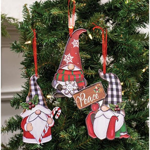 Gifts Set of 3 Metal Gnome Ornaments