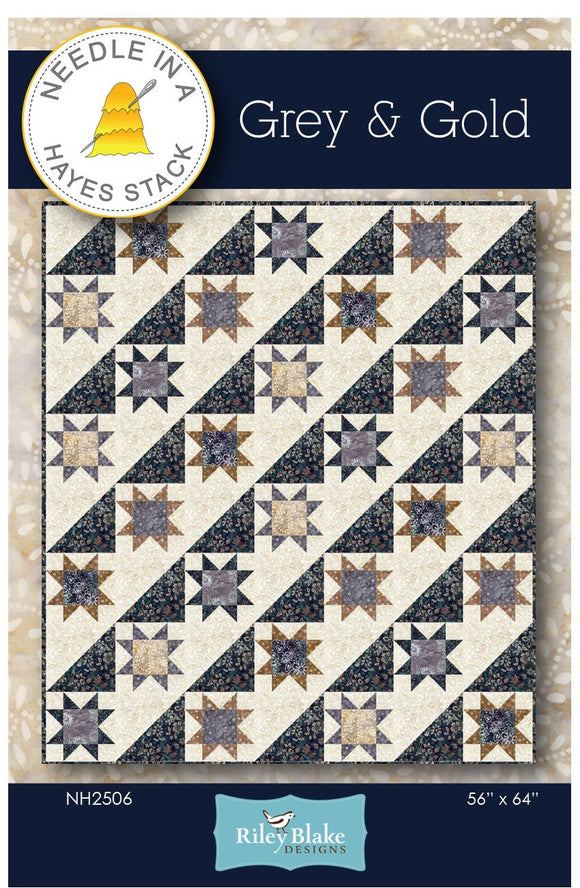 Pattern Needle in a Hayes Stack - Grey & Gold NH2506 DIGITAL DOWNLOAD