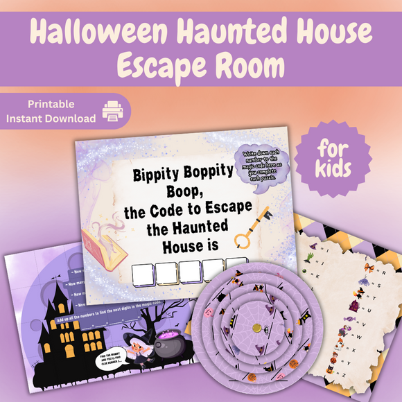 Printable Halloween Haunted House Escape Room for Kids - INSTANT DOWNLOAD