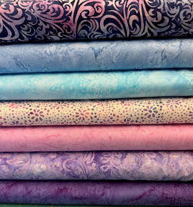 Kit for T2Q Mystery Program Seaside Glow - Purple Mountain Majesty Batik Bundle