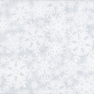 Fabric In The Beginning New Snow White/Gray Snowflakes 11NS-1