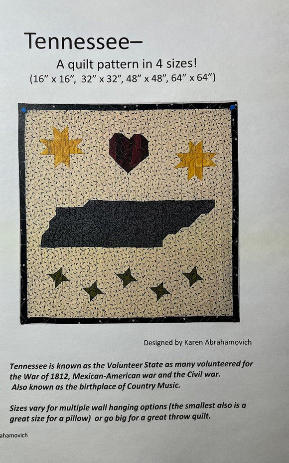 Pattern - Tennessee Quilt Pattern - KA-042