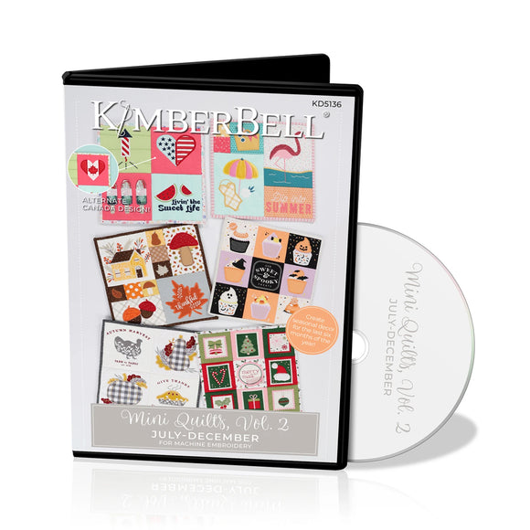 Pattern - Kimberbell Machine Embroidery Mini Quilts Volume 2 July - December - KD5136