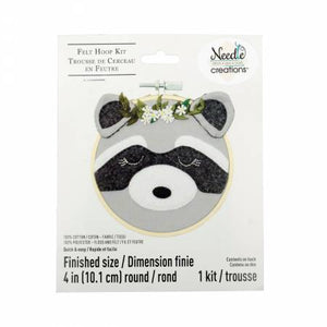 Kit Felt Embroidery Hoop Kit Raccoon