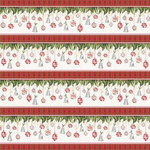 Fabric P&B Ornamental Christmas Border Stripe OCHR5062-MU