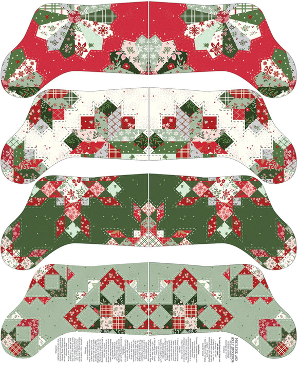Fabric - Riley Blake Mistletoe & Holly Stockings Panel  P16411R-PANEL