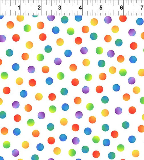 Fabric In The Beginning Pawsitivity Dots White 6PAW-2