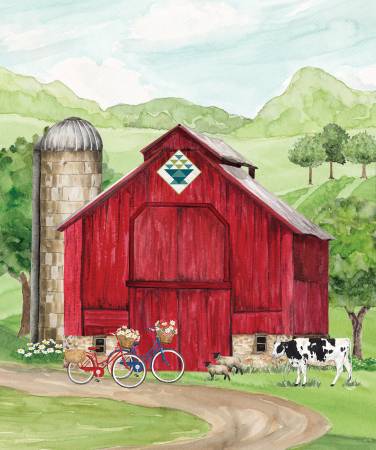 Fabric - Riley Blake - Spring Barn Quilts Panel - PD14335R-PANEL