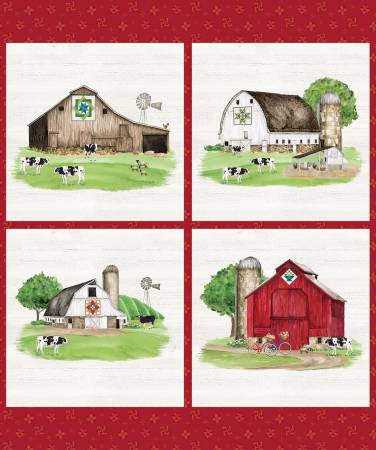 Fabric - Riley Blake - Spring Barn Quilts Pillow Panel - PD14336R-PANEL