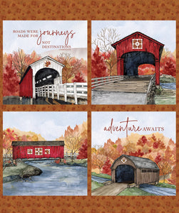 Fabric - Riley Blake Covered Bridges in Fall Pillow Panel - PD16217R-PANEL
