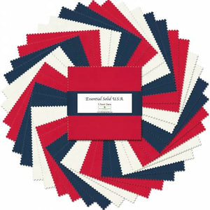 Fabric - Wilmington Prints - Essential Solids USA - 5in Squares - 42pcs - Q502-18-502